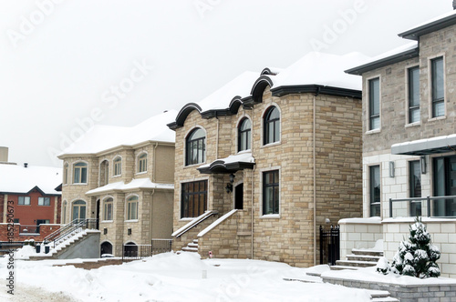 Expensive house in snow, Montreal, Canada