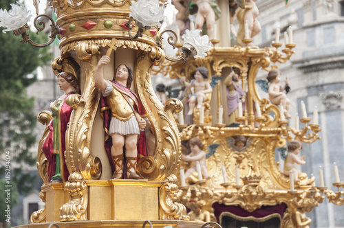 Canvas Print candelora of the feast of santa agata in Catania in Sicily