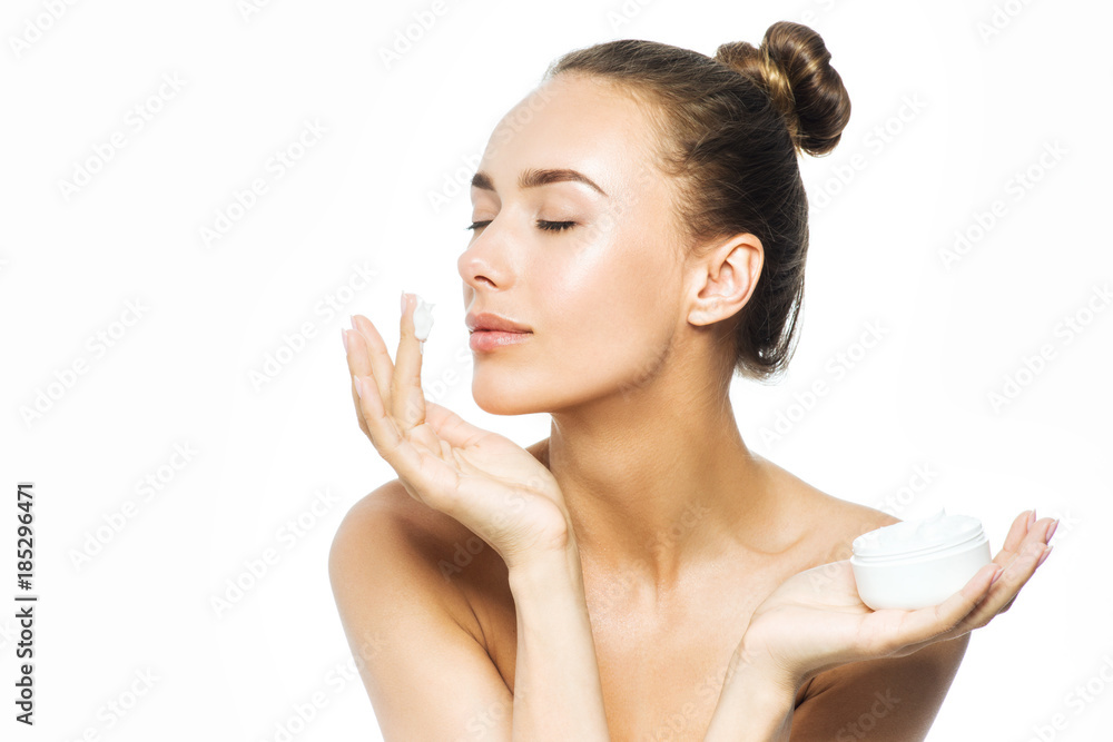 Beautiful Young Woman with cream Beautiful Young Woman with cream