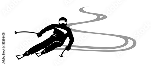 Silhouette Skifahrer
