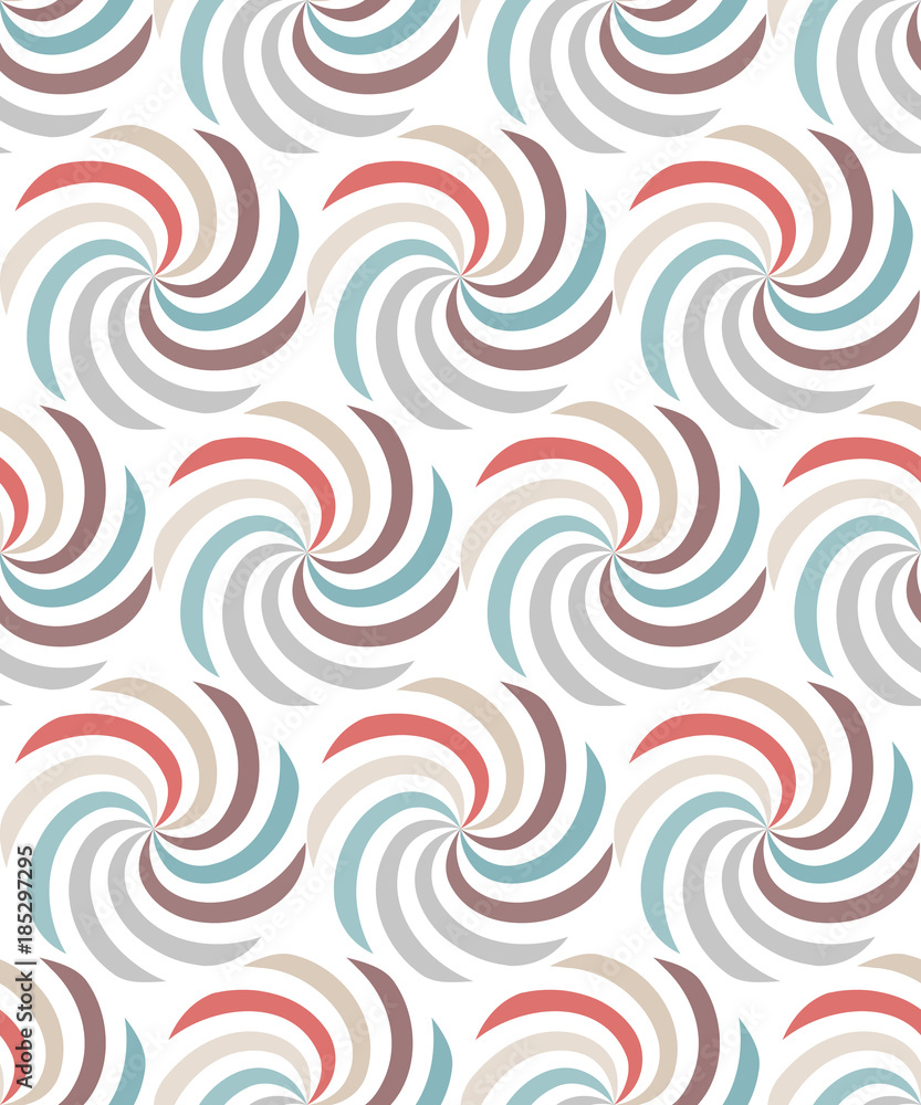 Obraz premium Abstract geometric seamless pattern. Movement of spirals and circles.
