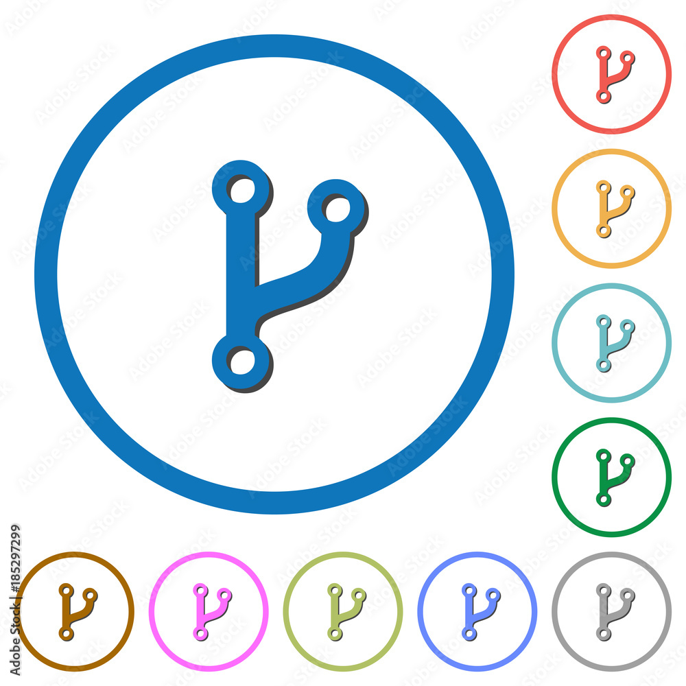 Code fork icons with shadows and outlines Code fork icons with shadows and outlines