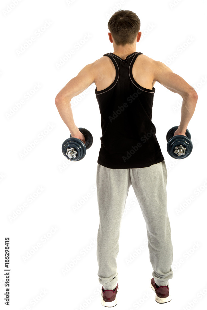 18 year old teenage boy exercising with weights 18 year old teenage boy exercising with weights