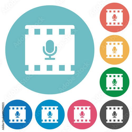 Movie voice flat round icons