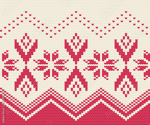 Knitted seamless pattern for sweater. Winter background vector