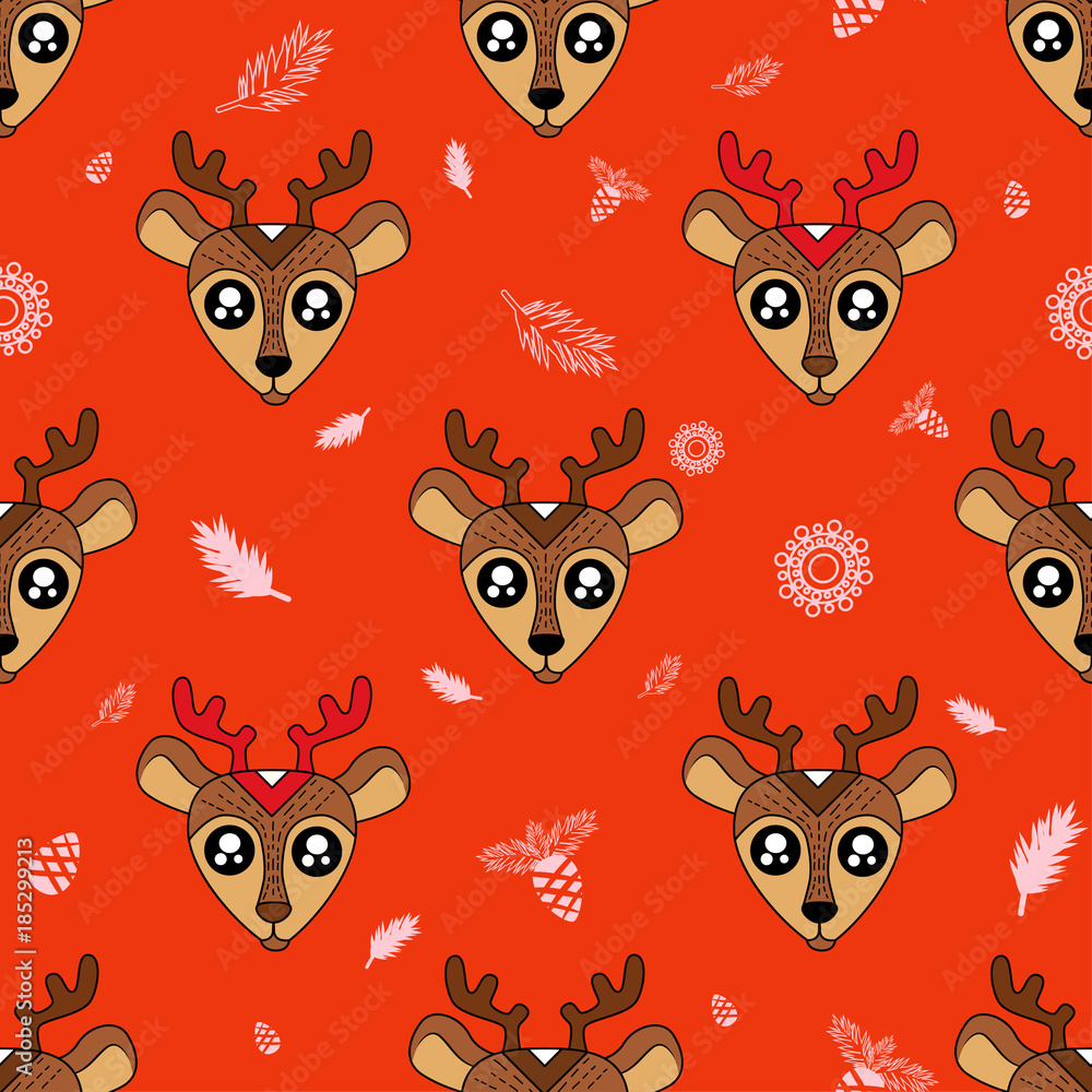 Cute kids deer pattern for girls and boys. Colorful deers on the abstract background create a fun cartoon drawing. The pattern is made in neon colors. Urban deer backdrop for textile and fabric. Cute kids deer pattern for girls and boys. Colorful deers on the abstract background create a fun cartoon drawing. The pattern is made in neon colors. Urban deer backdrop for textile and fabric.