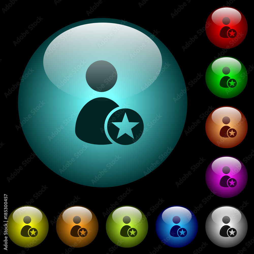 Rank user icons in color illuminated glass buttons Rank user icons in color illuminated glass buttons