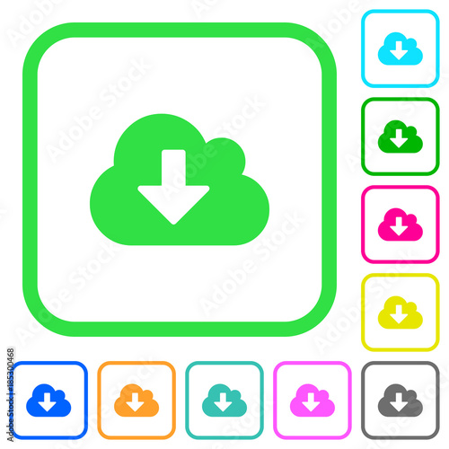 Cloud download vivid colored flat icons icons