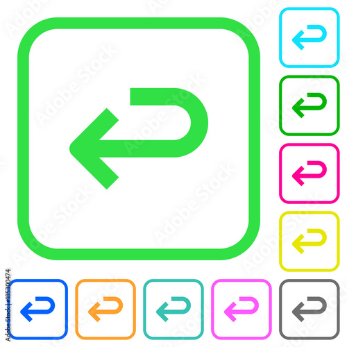 Back arrow vivid colored flat icons icons