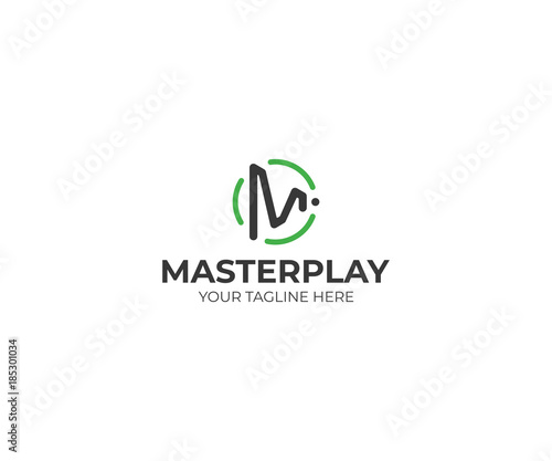 Letter M Play Symbol Logo Template. Play Button Vector Design. Play Letter M Illustration