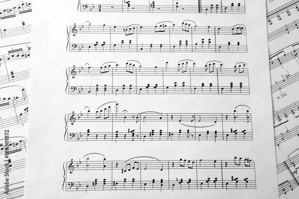 compose or create this sheet music notes paper by myself.sheet music notes paper background.