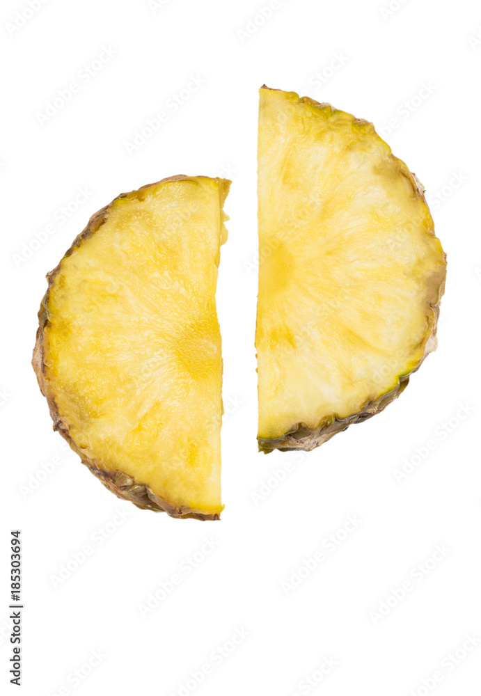 pineapple slice isolated on the white background pineapple slice isolated on the white background