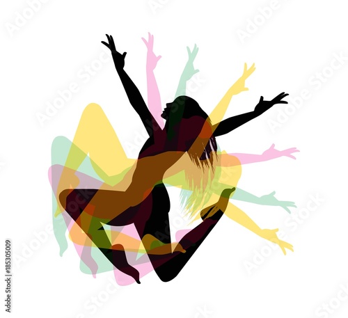 Ballerina silhouette on a white background