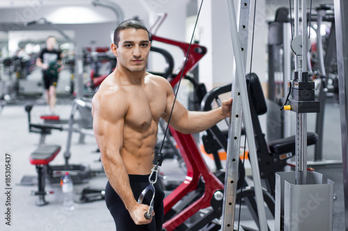 sport man men training in gym