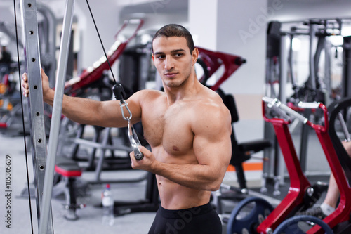 sport man men training in gym