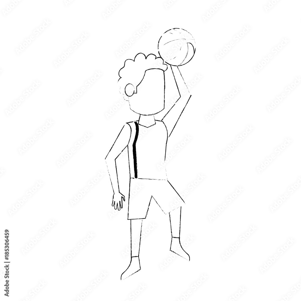 Male basketball player cartoon