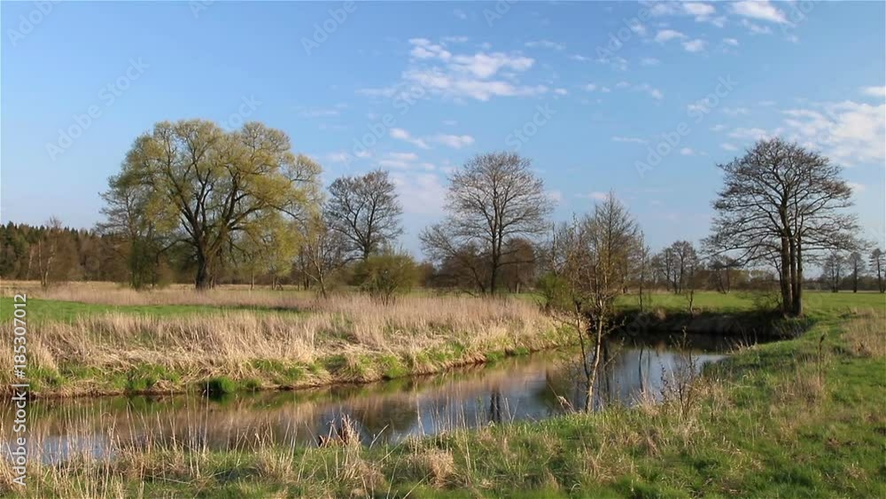 Spring river landscape of a midland of Europe Spring river landscape of a midland of Europe