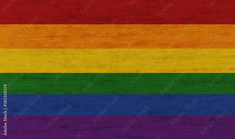 LGBT pride flag on grunge canvas texture