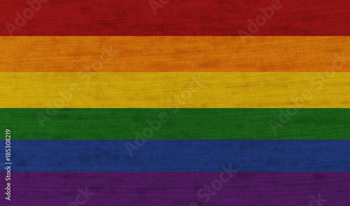 LGBT pride flag on grunge canvas texture
