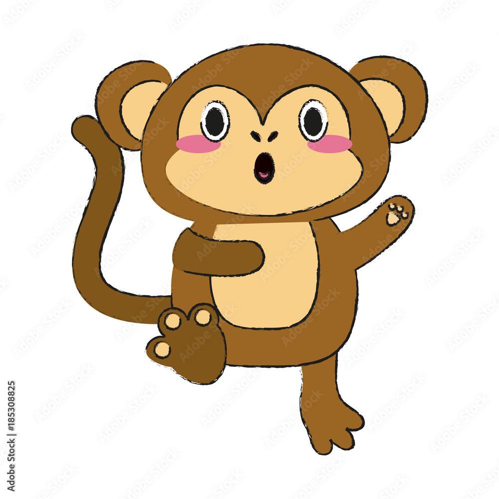 Fototapeta premium Cute monkey cartoon
