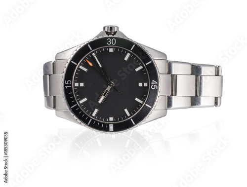 luxury watch isolated on white background.Clipping Path.