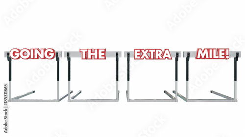 Фотография Going the Extra Mile Hurdles Further Jumping More Distance 3d Illustration