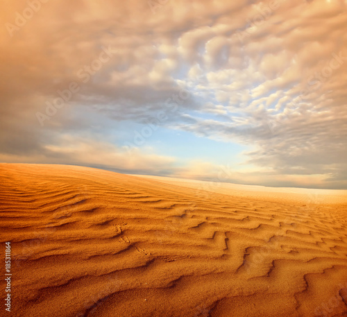 Sunset over the Sahara Desert