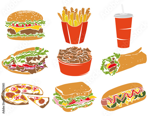 Colorful Icon Set Fast Food I