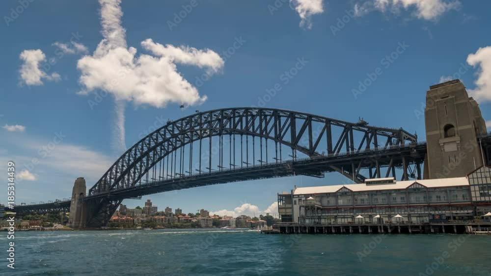 Panning Time Lapse of the Sydney Harbour Bridge on a warm sunny day. Panning Time Lapse of the Sydney Harbour Bridge on a warm sunny day.