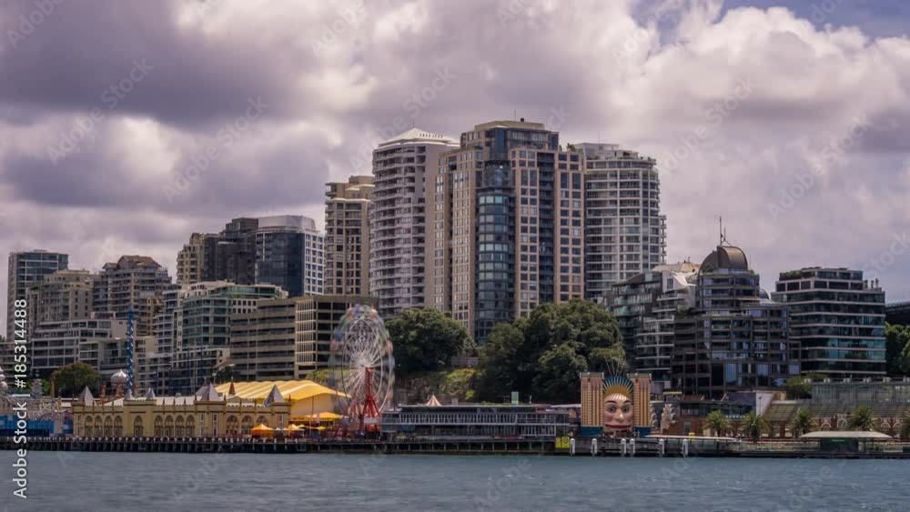 Time Lapse of boats passing the famous Lunar Park in Sydney Harbour, Australia. Time Lapse of boats passing the famous Lunar Park in Sydney Harbour, Australia.