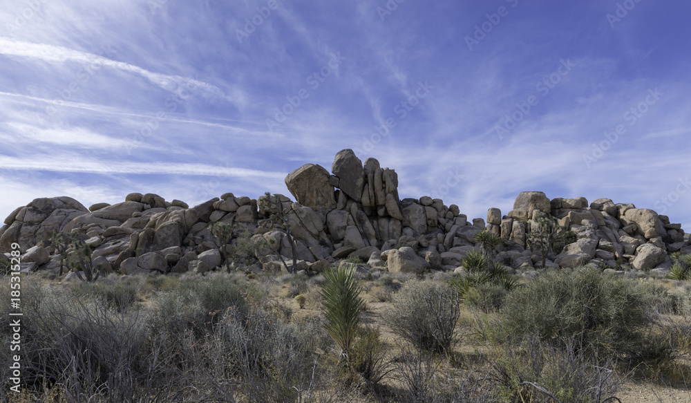 geologic formation of rocks and boulders at Joshua Tree National Park