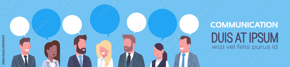 Business People Group Communication Concept Team Of Successful Businessmen And Businesswomen Horizontal Banner Flat Vector Illustration Business People Group Communication Concept Team Of Successful Businessmen And Businesswomen Horizontal Banner Flat Vector Illustration
