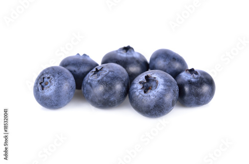 whole fresh ripe blueberry on white background