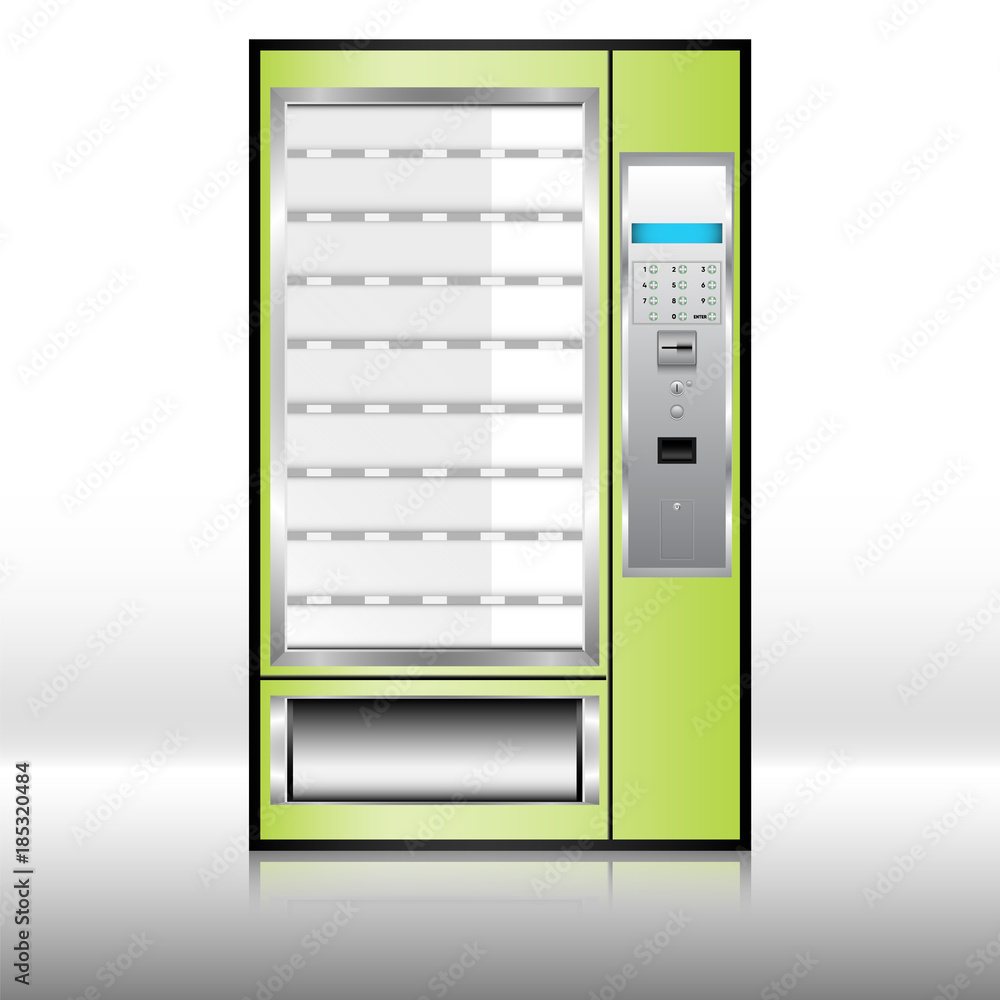 Vending machine of food and beverage automatic selling., Vector, Illustration Vending machine of food and beverage automatic selling., Vector, Illustration