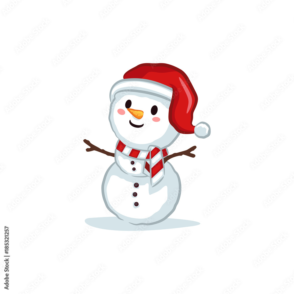 Christmas Vectors - Snowman Wearing Santa Hat