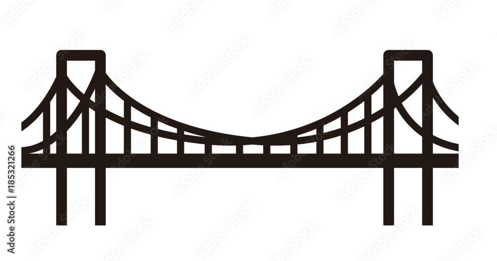 simple bridge illustration Stock Vector | Adobe Stock