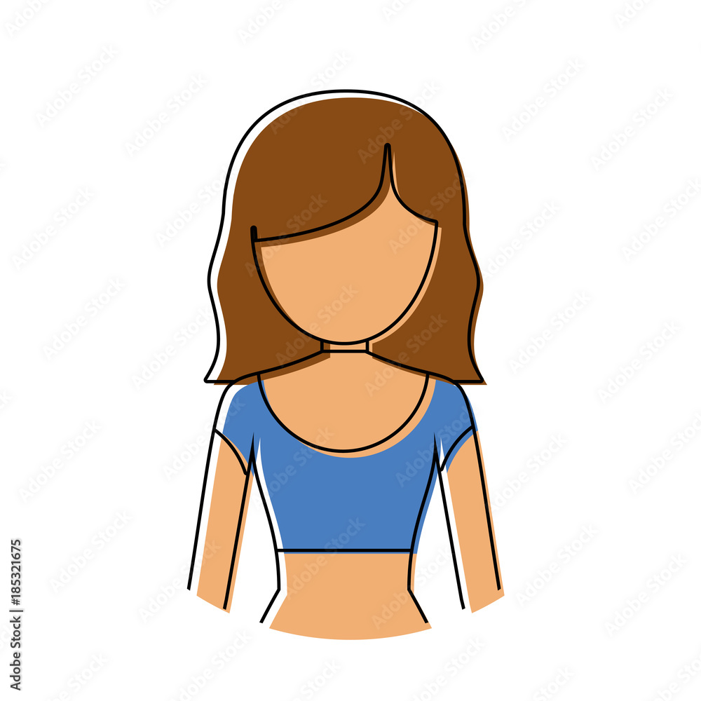 woman with short hair brown vector illustration woman with short hair brown vector illustration
