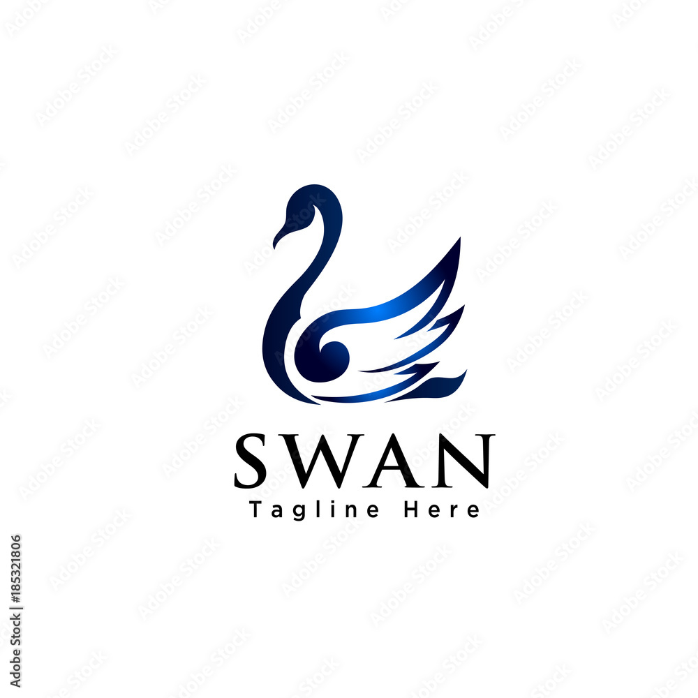 Elegant swan bird logo Elegant swan bird logo
