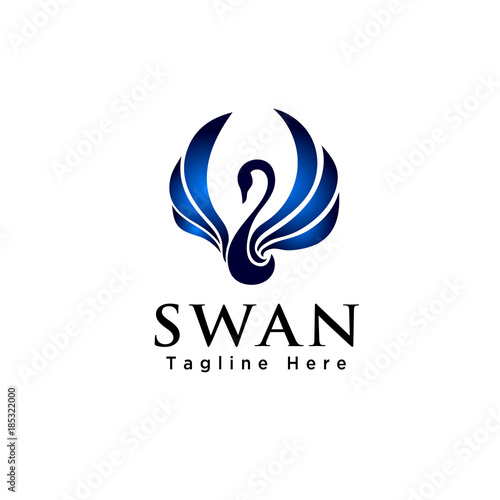 Fototapeta Naklejka Na Ścianę i Meble -  Abstract flying swan bird logo