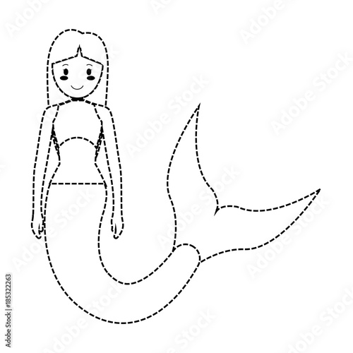 mermaid with  short  hairstyle  vector illustration
