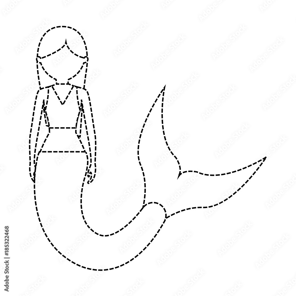 mermaid with long hairstyle vector illustration mermaid with long hairstyle vector illustration