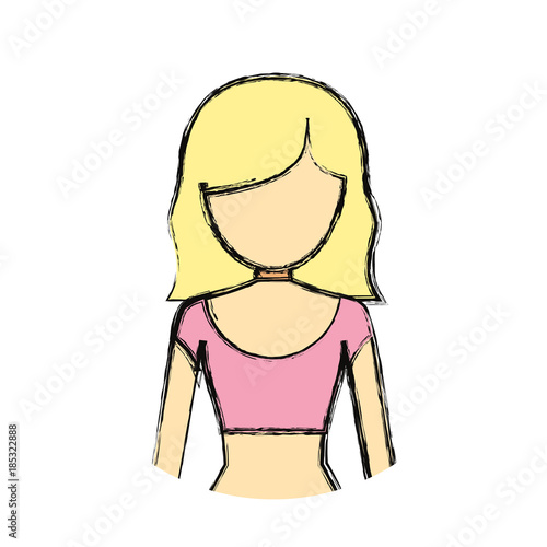 woman blonde with short hairstyle  vector illustration