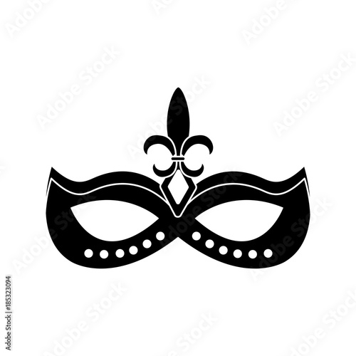 mask decorated carnival accessory icon image vector illustration design black and
