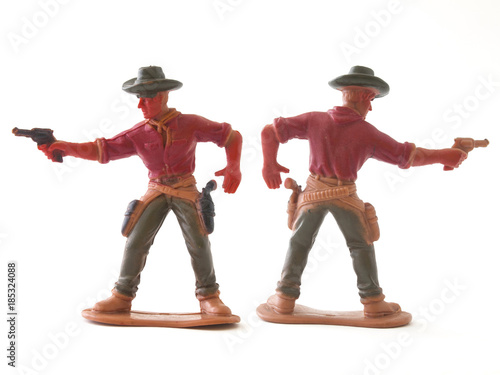 Cowboy figure model toy / Isolated white