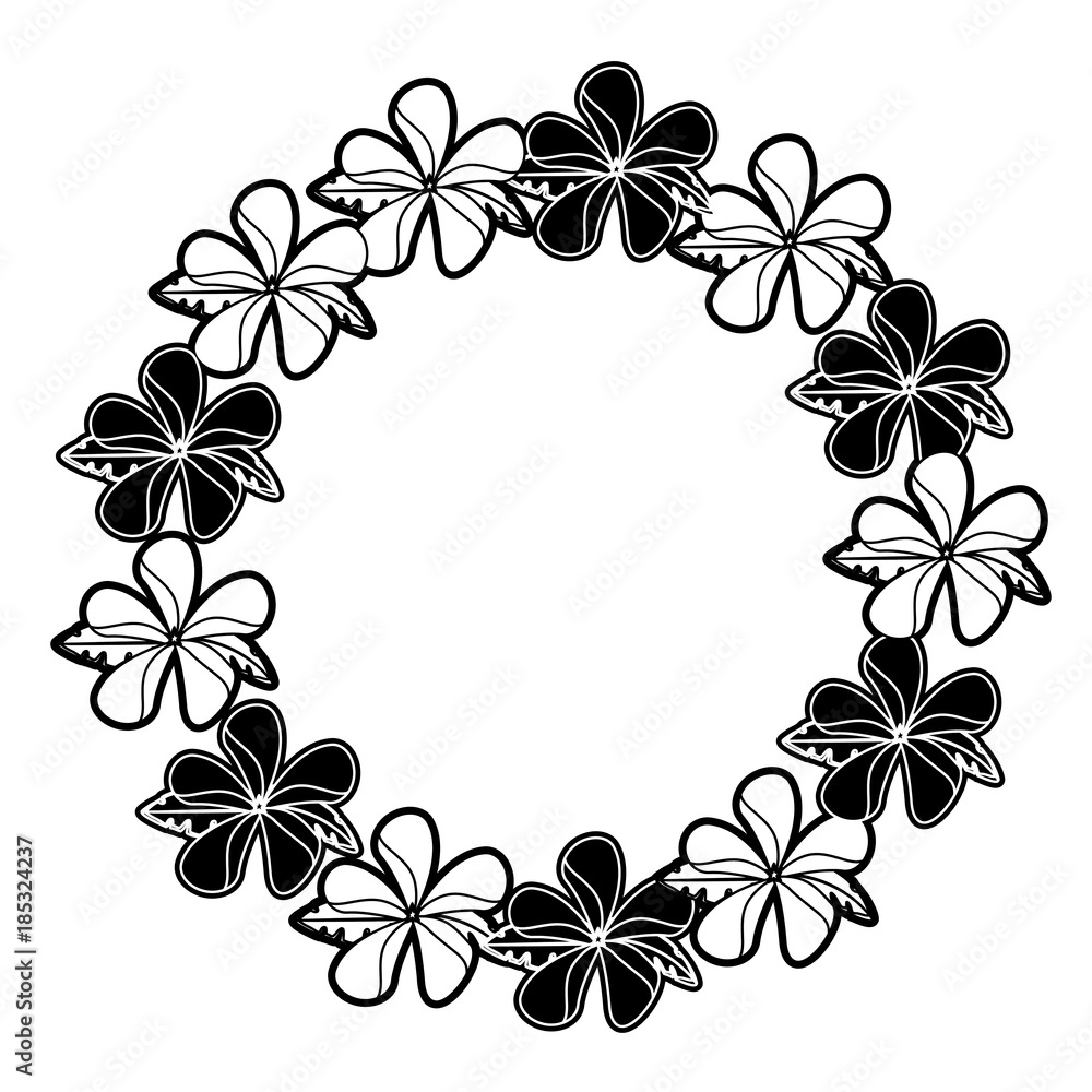 frame with flowers  vector illustration