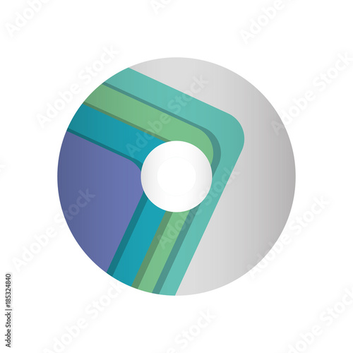 compact disc with lines aquamarine vector illustration