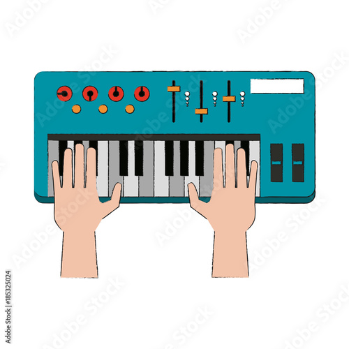 Music keyboard isolated
