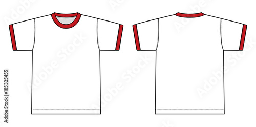 Ringer tshirts illustration (white x red).  photo