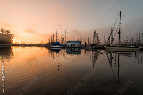 Sunrise by the coal harbour marina vancouver canada © Eagle
