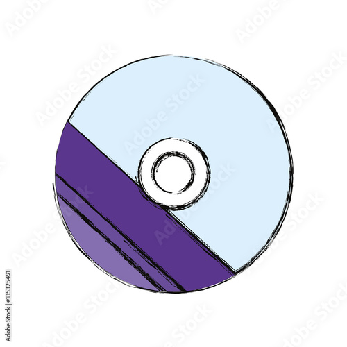 compact disc with purples lines vector illustration